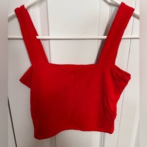 Vibrant Red Crop Top for Women